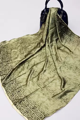 women's stylish square satin trendy digital printed fashion head neck scarf stole wrap hijab dupatta