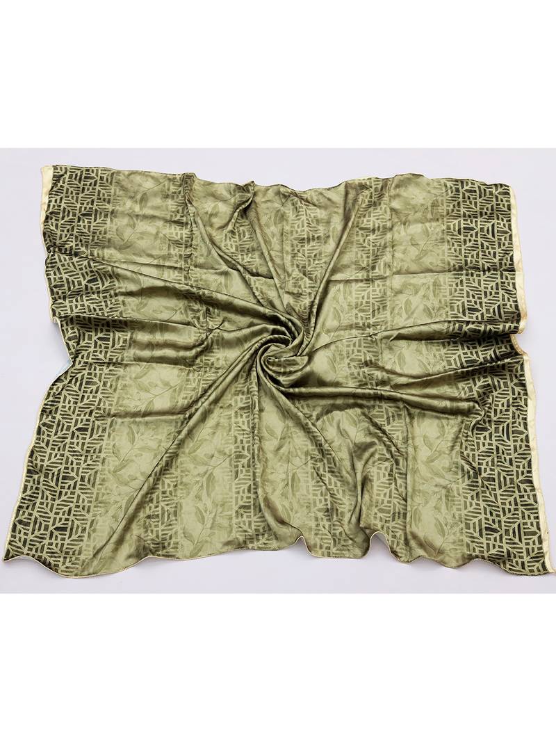 women's stylish square satin trendy digital printed fashion head neck scarf stole wrap hijab dupatta