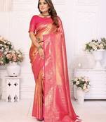Light-Gold Banarasi Tissue Silk Saree
