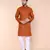 Men's rust cotton kurta