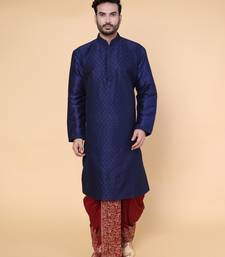 Men's blue silk kurta
