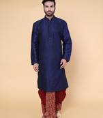 Men's blue silk kurta
