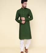 Men's mint green art silk kurta