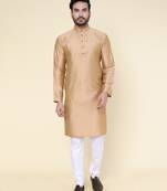 Men's rose gold soft silk kurta