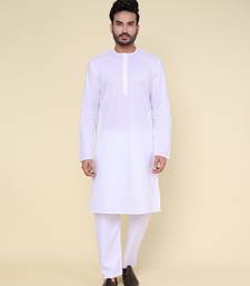 Men's white cotton kurta