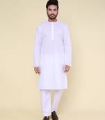 Men's white cotton kurta