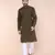 Men's ivory mint cotton kurta