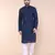 Men's navy blue cotton kurta