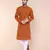 Men's rust cotton kurta
