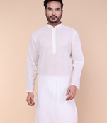Men's cream cotton kurta