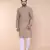 Men's grey cotton kurta