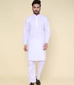 Men's white pure cotton kurta