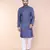 Men's blue cotton silk kurta