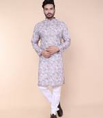 Men's multi colour cotton silk kurta