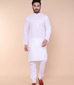 Men's cream cotton kurta | wedding, festival & eid ethnic wear