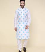 Men's white silk kurta