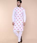 Men's white cotton kurta