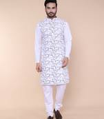 Men's white cotton kurta