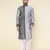 Men's grey silk kurta