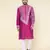 men's dark purple hand painted silk kurta
