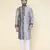 Men's grey silk kurta