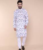 Men's white cotton kurta
