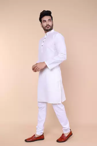 Men's cream cotton kurta | wedding, festival & eid ethnic wear