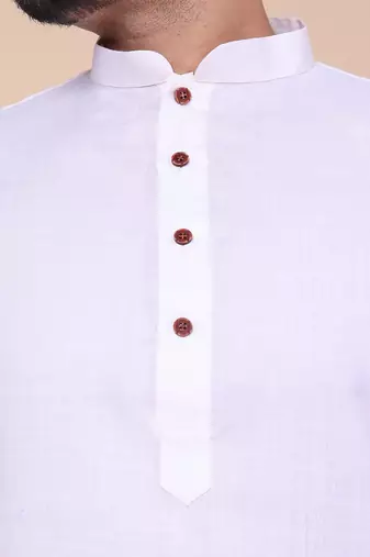 Men's cream cotton kurta | wedding, festival & eid ethnic wear