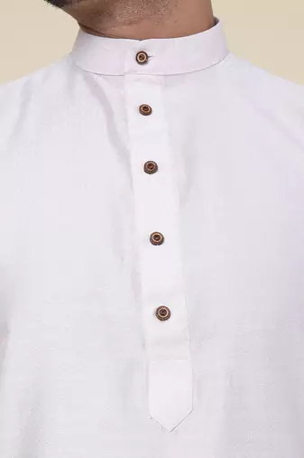 Men's cream soft silk kurta