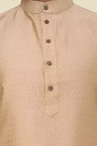 Men's rose gold soft silk kurta