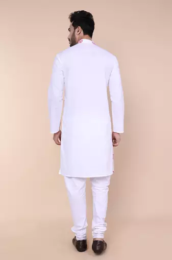 Men's white cotton kurta