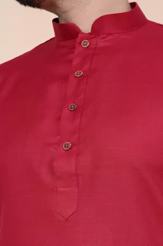 Men's maroon cotton kurta