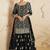 Black georgette semi stitched salwar suit with dupatta