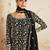 Black georgette semi stitched salwar suit with dupatta