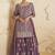 Purple georgette semi stitched salwar suit with dupatta