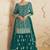 Teal georgette semi stitched salwar suit with dupatta