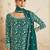 Teal georgette semi stitched salwar suit with dupatta