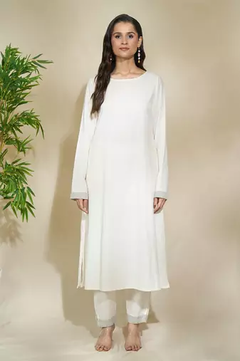 Blue floral overlap multistyler - the monochrome kurta & pant