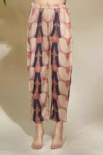 blush rose Floral Printed Linen kurta & pant
