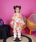 Multicolour Flower Printed Kurti Pant 