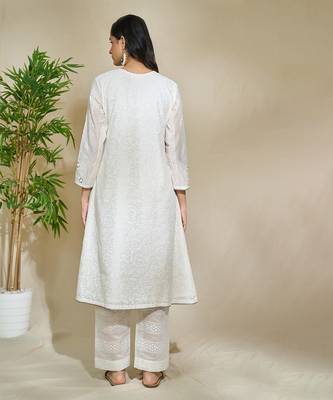 White mirror work suit 2