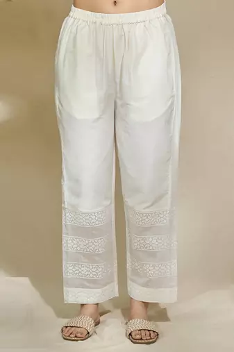 White mirror work suit