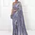 Enchanting Lavender Sequins Georgette Reception Wear Saree With Blouse