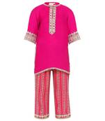 Gajji silk kurta and georgette gota patti embroidery pant