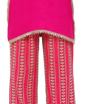 Gajji silk kurta and georgette gota patti embroidery pant 2