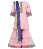 Chanderi silk kurta and sharara with gota detailing and soft net dupatta