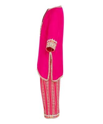 Gajji silk kurta and georgette gota patti embroidery pant 5