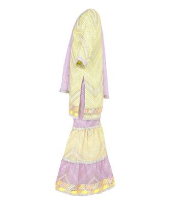 Chinon kurta and sharara with gota detailing and net dupatta 2