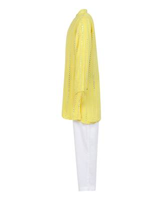 Georgette faux mirron thread work kurta with glazed cotton pyjama 3