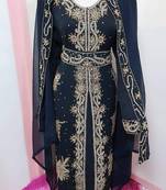 Black Georgette Zari Work Kaftan